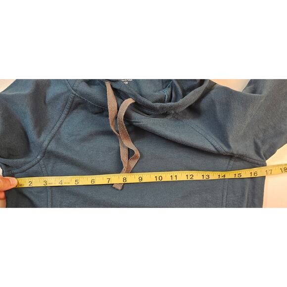 Toad & Co Intermosso Hooded pocket Dress organic cotton teal blue EUC XS lounge - Picture 10 of 10